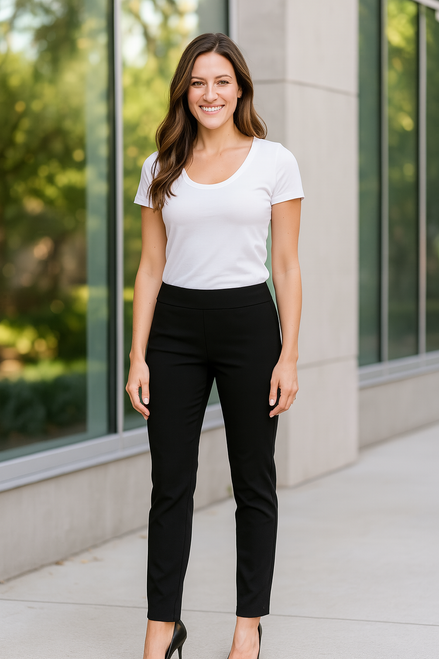 Krazy Larry  Pull-On Ankle Pants in Black 